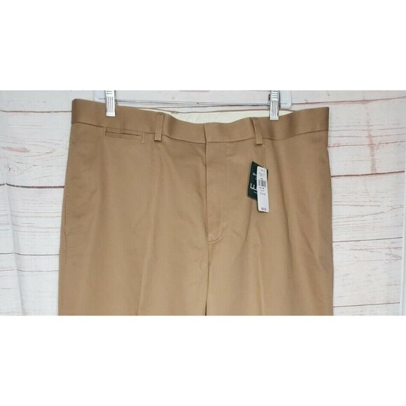 L.L. Bean WF Dress Chino Plain Front Classic Fit 17 Waist %100 Cotton Pants - Picture 11 of 12